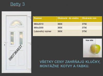Plastové vchodové dvere Betty 3 skladom