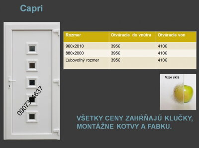 Plastové vchodové dvere Capri skladom