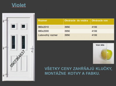 Plastové vchodové dvere Violet skladom