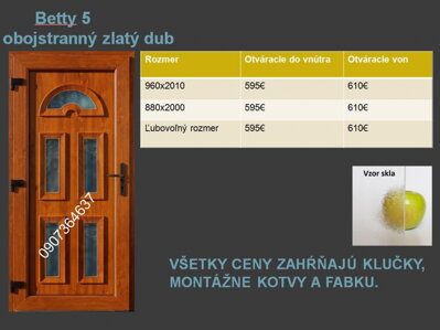 Plastové vchodové dvere Betty 5 obojstranný zlatý dub len na objednavku
