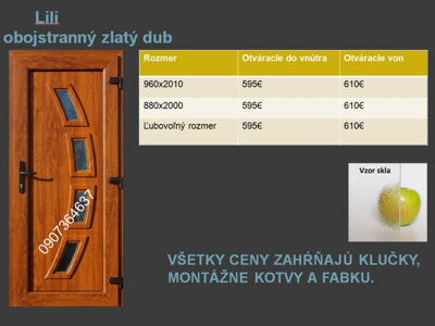 Plastové vchodové dvere Lili obojstranný zlatý dub skladom