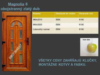 Plastové vchodové dvere Magnolia 8 obojstranný zlatý dub skladom
