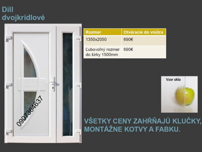 Plastové dvere dvojkrídlové Dill skladom
