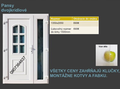 Plastové dvere dvojkrídlové Pansy skladom
